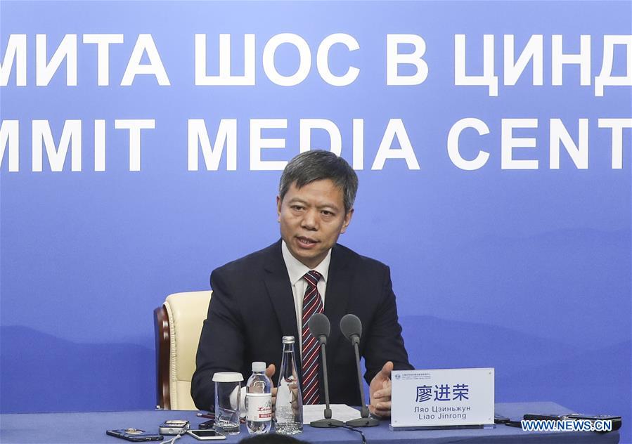 (SCO SUMMIT) CHINA-QINGDAO-SCO-SECURITY-COOPERATION-PRESS CONFERENCE (CN)