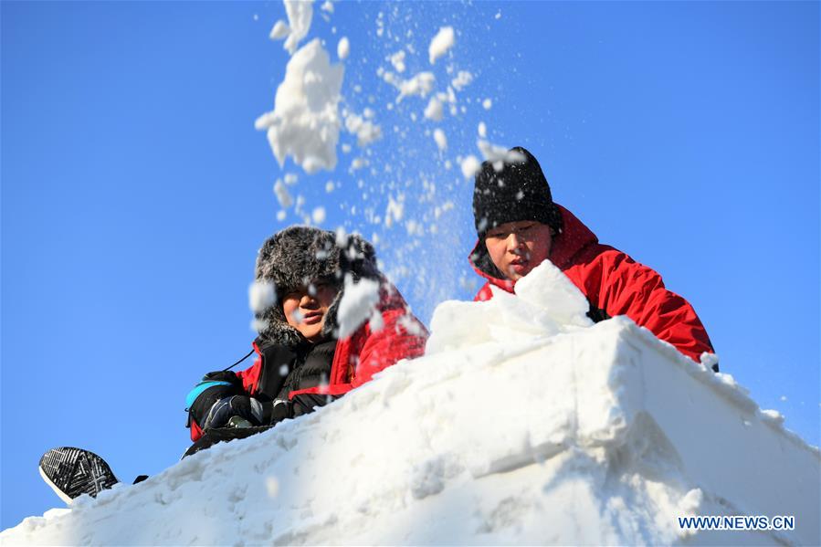 CHINA-HEILONGJIANG-HARBIN-SNOW SCULPTURES-COMPETITION (CN)