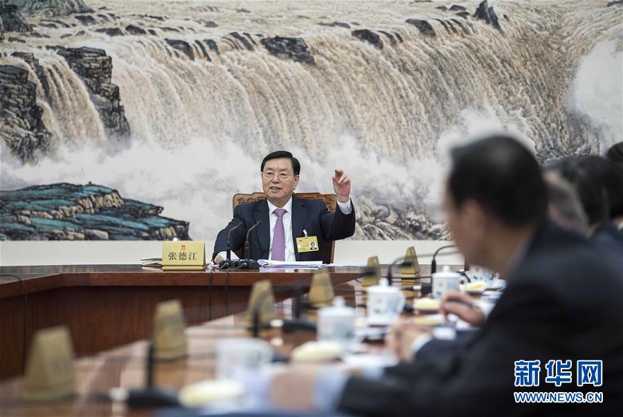 1月29日，十二屆全國(guó)人大常委會(huì)第一百零九次委員長(zhǎng)會(huì)議在北京人民大會(huì)堂舉行，張德江委員長(zhǎng)主持會(huì)議。 新華社記者 李濤 攝