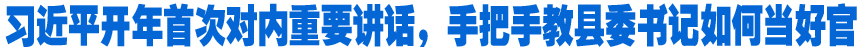 習(xí)近平開(kāi)年首次對(duì)內(nèi)重要講話，手把手教縣委書(shū)記如何當(dāng)好官