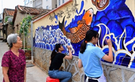 畫筆&ldquo;打破界限&rdquo; 涂鴉連接兩岸